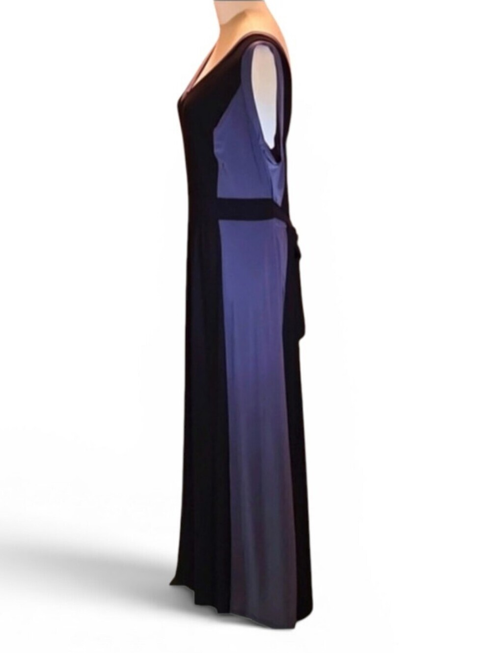 Love Squared Black & Gray Colorblock Sleeveless Tieback Maxi Dress Women size 2X